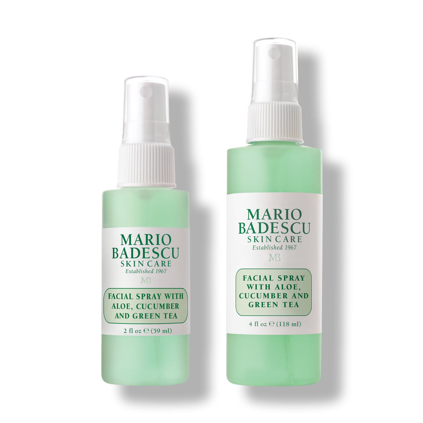 Facial Spray With Aloe, Cucumber & Green Tea Duo 2 Oz & 4 Oz